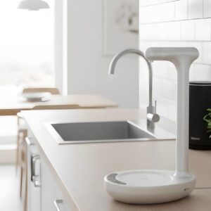 Dispensador de agua automático con base Premium blanco